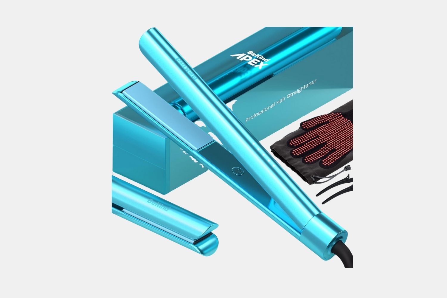 BeKind Apex 2-in-1 Hair Straightener & Curler | 1" Flat Iron, 460°F, UltraSmooth Tech, 15s Fast Heat, Temp Memory, Gift Set