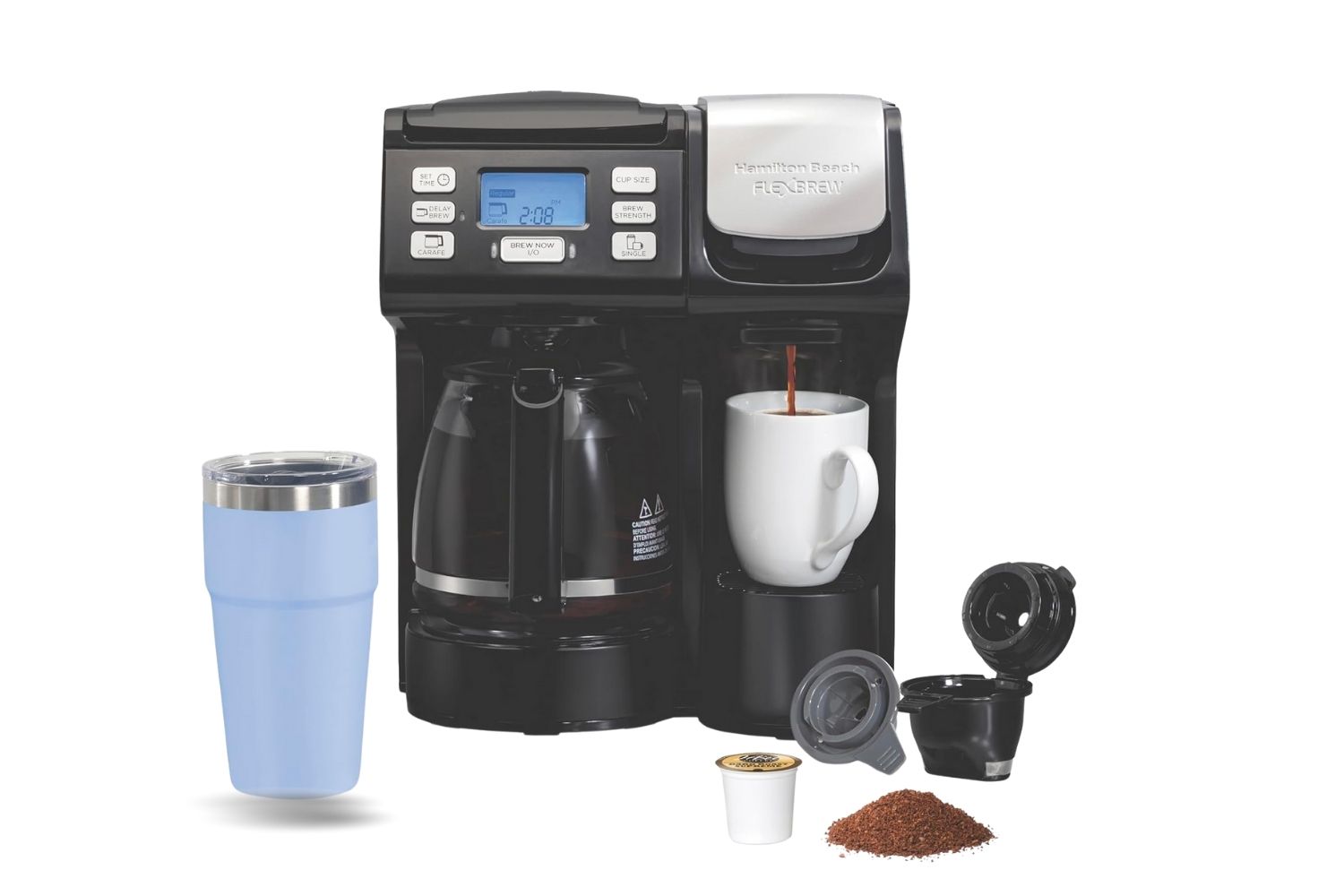 Hamilton Beach programmable 2 way coffee maker with multiple brew sizes