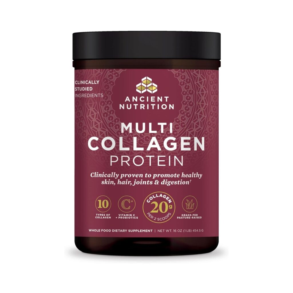 Ancient Nutrition Multi Collagen Protein Powder with Vitamin C and Probiotics, 45 Servings