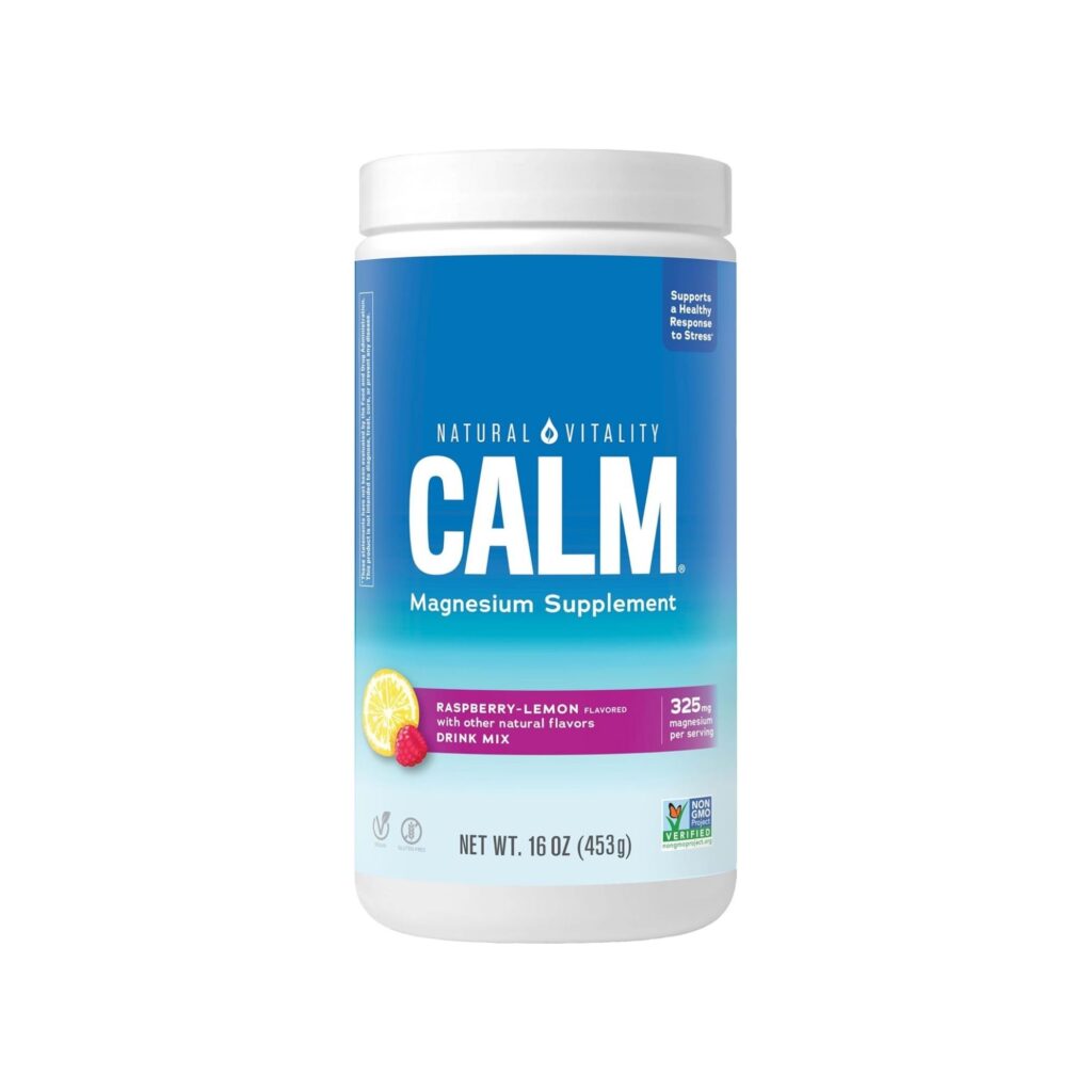 Natural Vitality Calm Magnesium Citrate Anti-Stress Drink Mix Powder, Raspberry Lemon, 16 oz