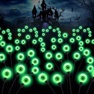 4-Pack ASMAD Halloween Solar Eyeball Lights Green LED Swaying Firefly Lights for Garden Yard Patio Outdoor Halloween Decor