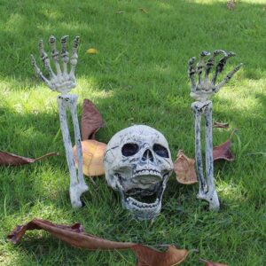 8FT VIVOHOME Red Ghost Inflatable Halloween Yard Decoration with Built-in LED Light for Lawn and Garden