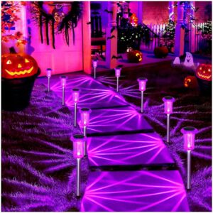 DenicMic Solar LED Waterproof Pathway Light with Acrylic Diamond Pattern, Outdoor Garden Yard Lighting